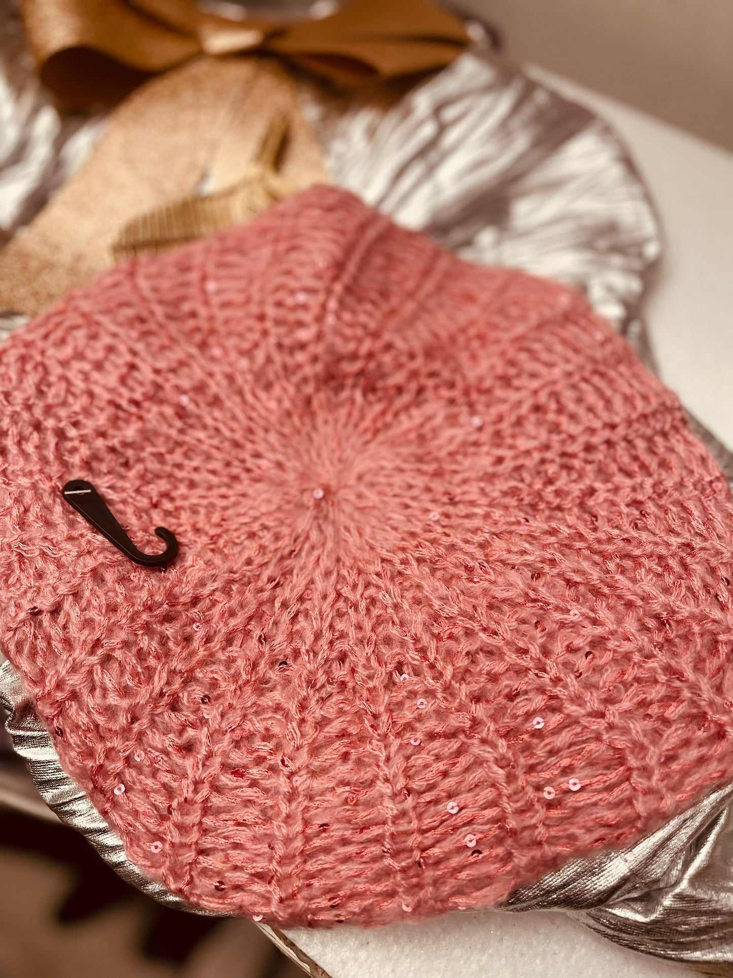 BONNET BÉRET TRICOT SEQUINS