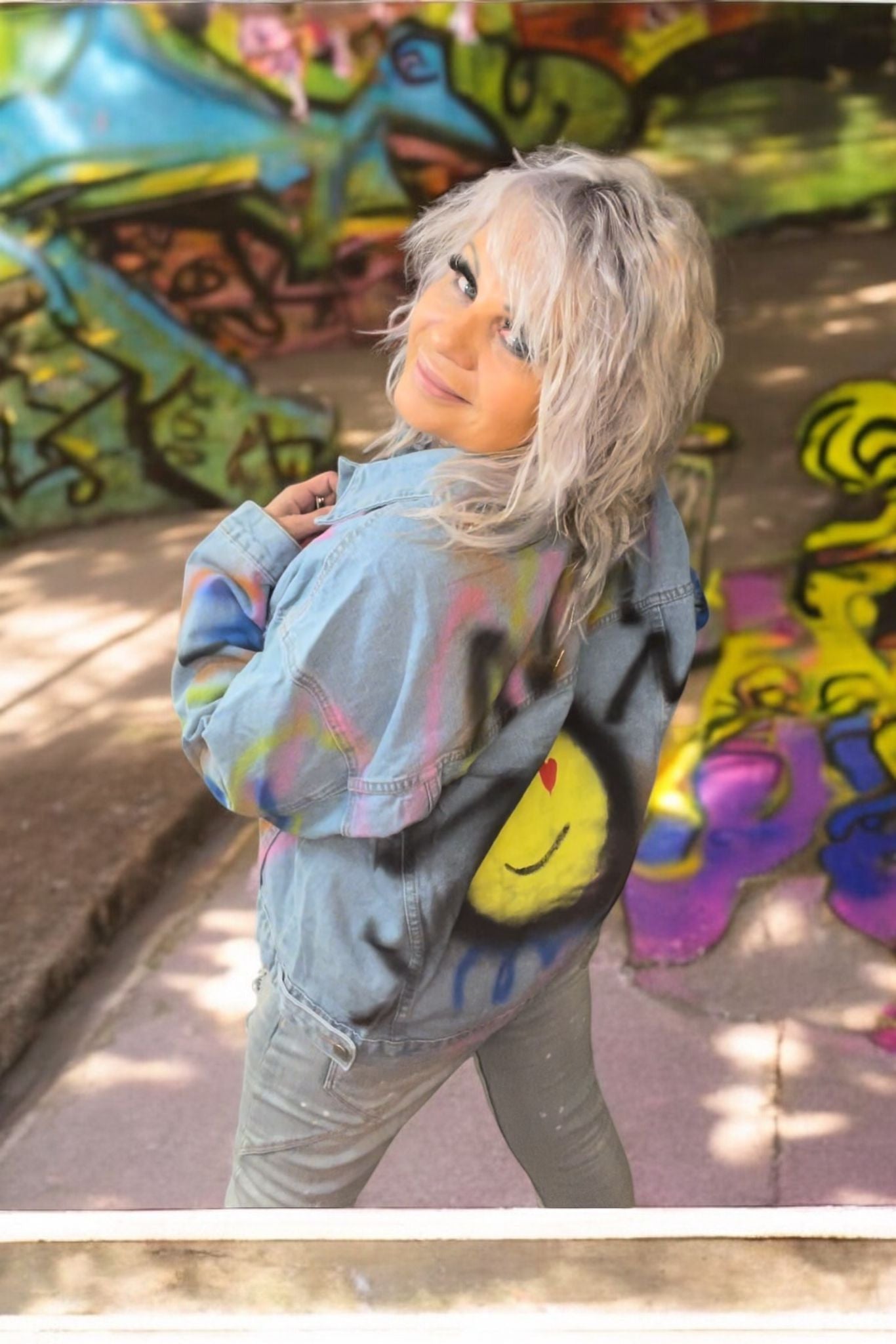 veste jeans colors oversize