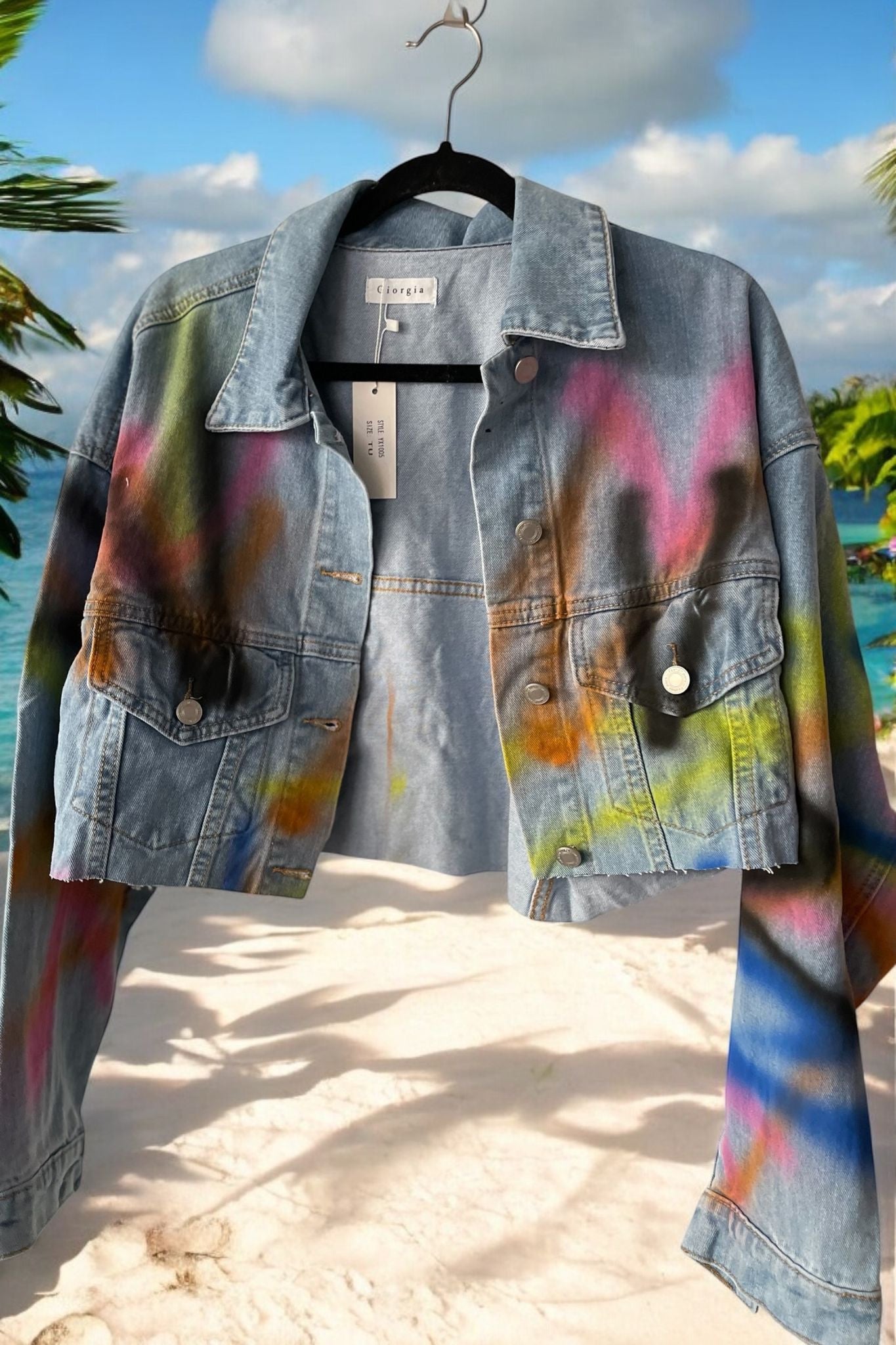 veste jeans colors oversize
