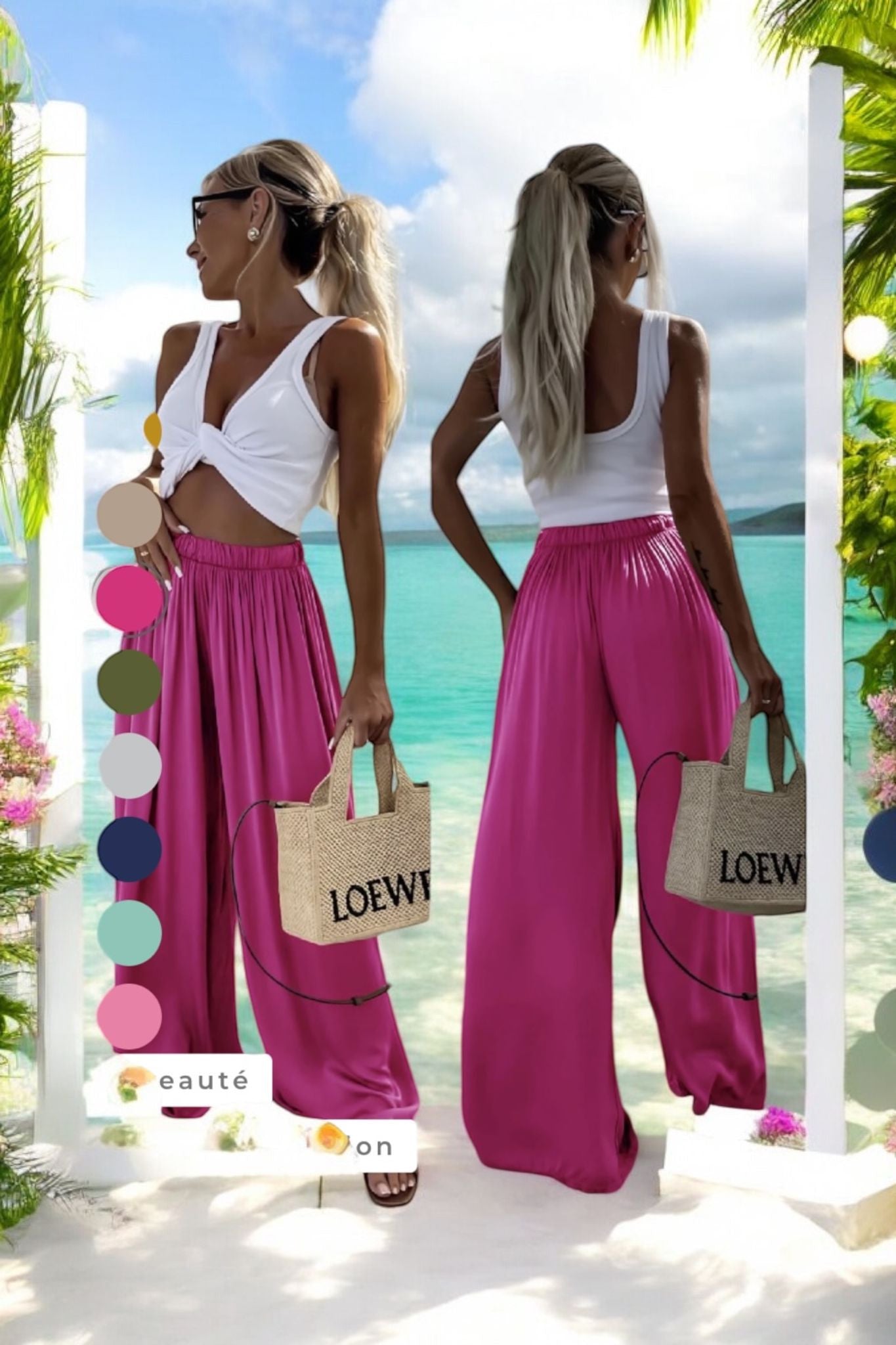 pantalon fluide viscose