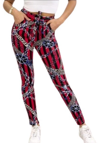 PANTALON IMPRIMÉ MOTIF CHAÎNES