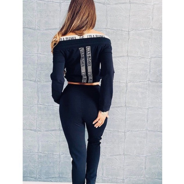 BLOUSE JOGGING NOIR ET BLANCHE LOLA