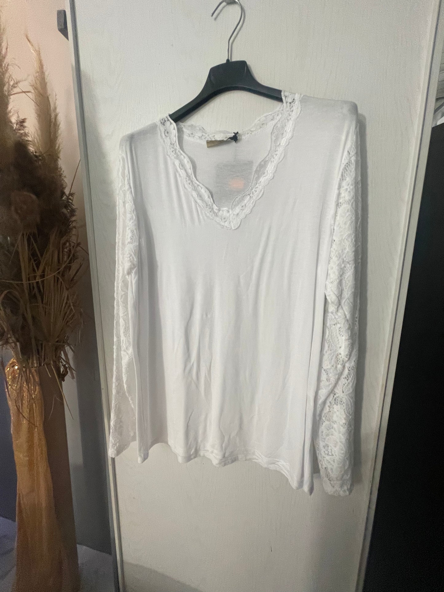 blouse fine manches dentelle