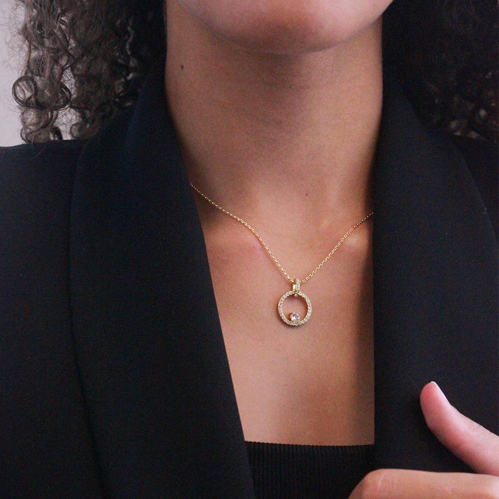 Pendentif Amory - Doré Et Cristal