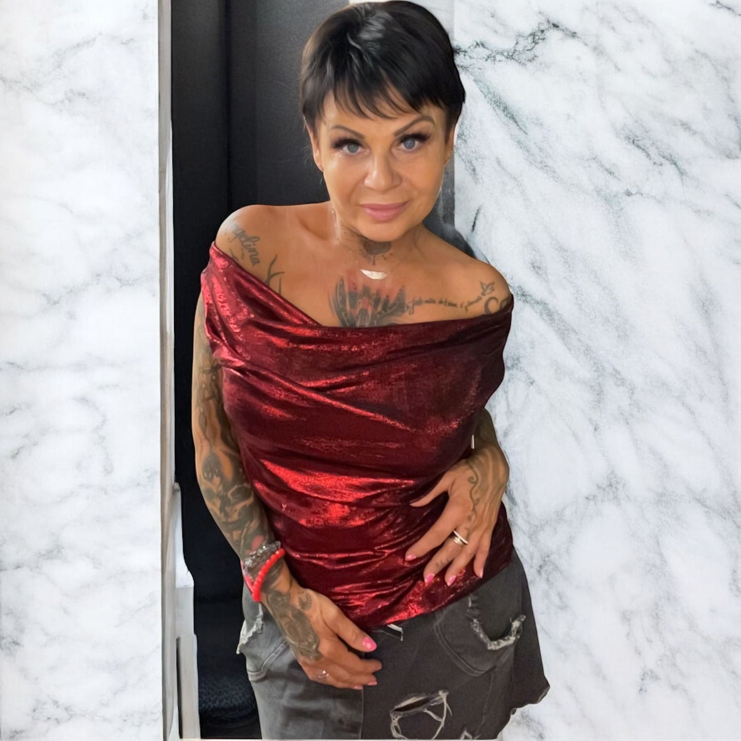 blouse draping metal - L'autre mode
