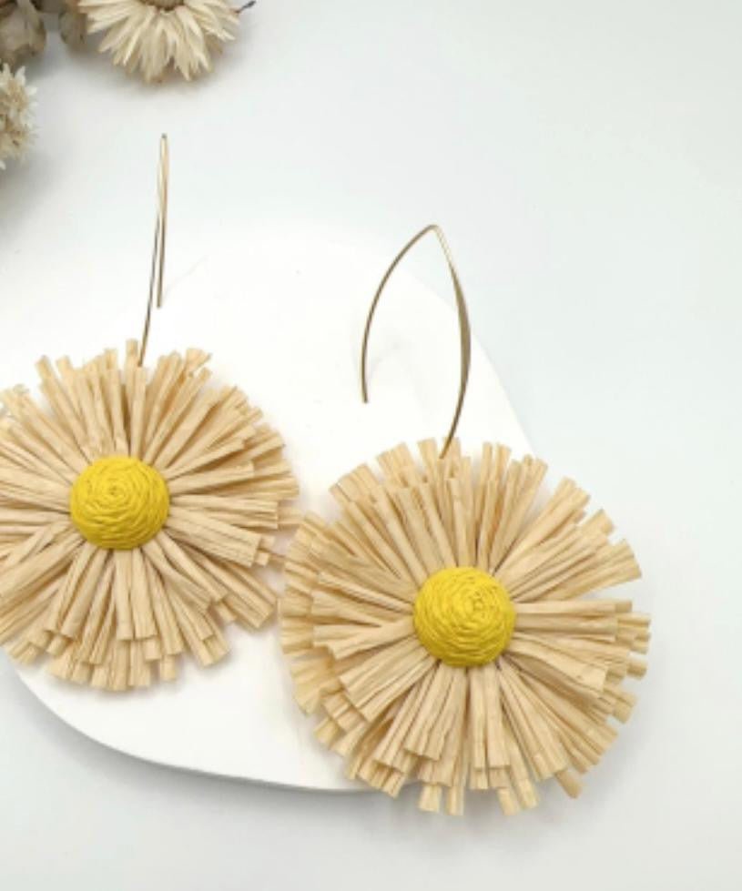 BOUCLES EN PAILLE DE RAPHIA 1 - L'autre mode