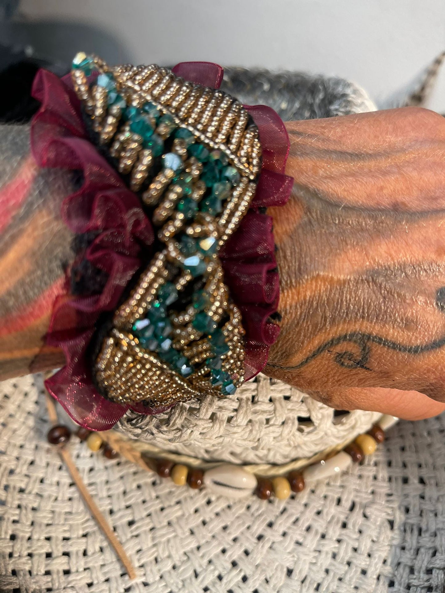 bracelet clap velours multi positions - L'autre mode