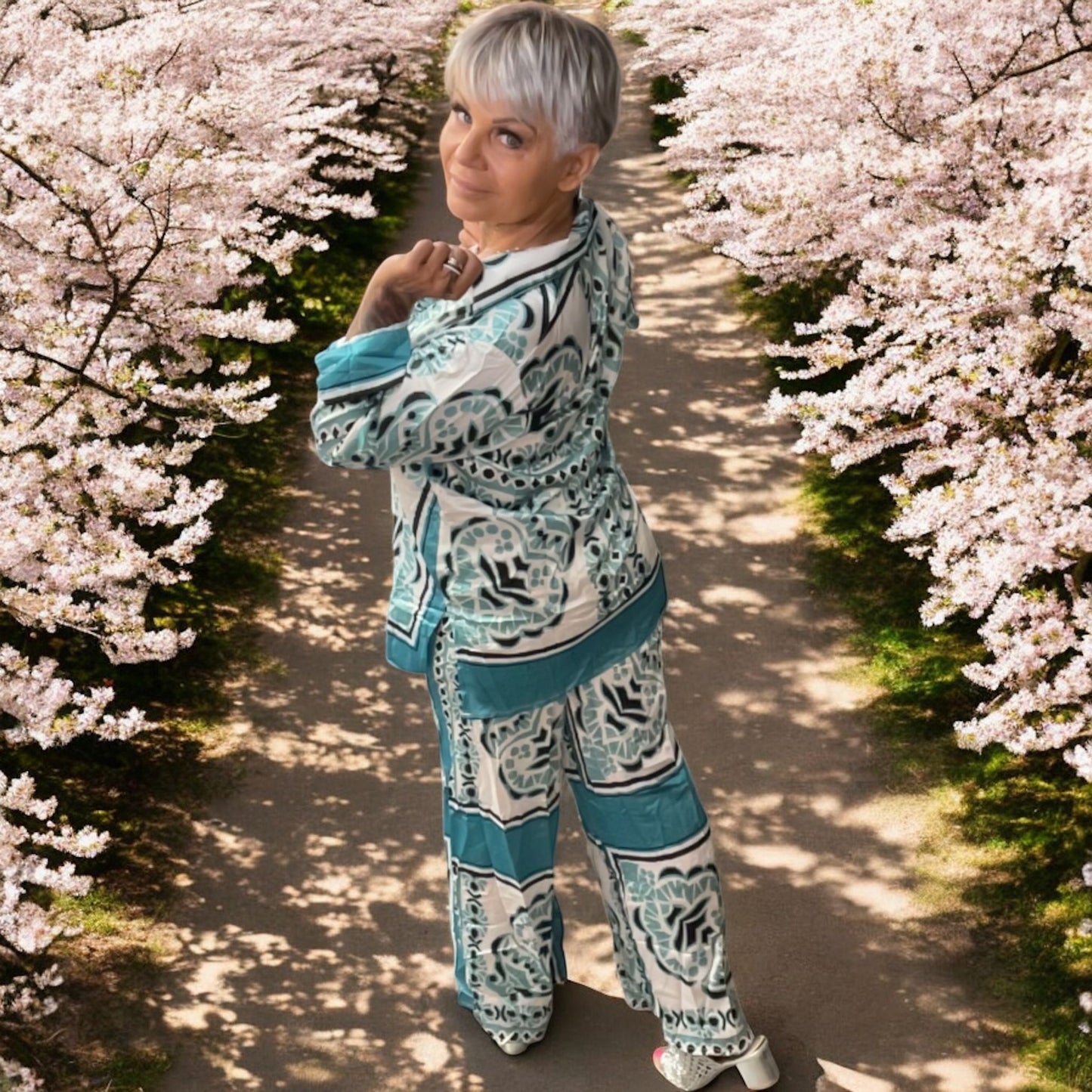 chemise satinée baroque d'éte - L'autre mode