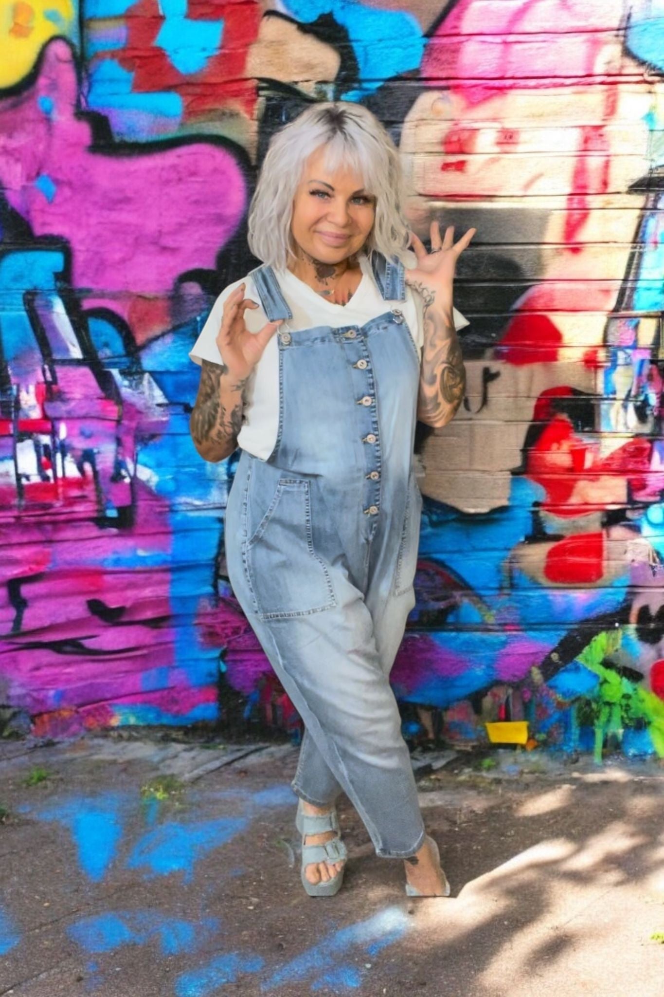 combi salopette(xl jeans reserve) - L'autre mode