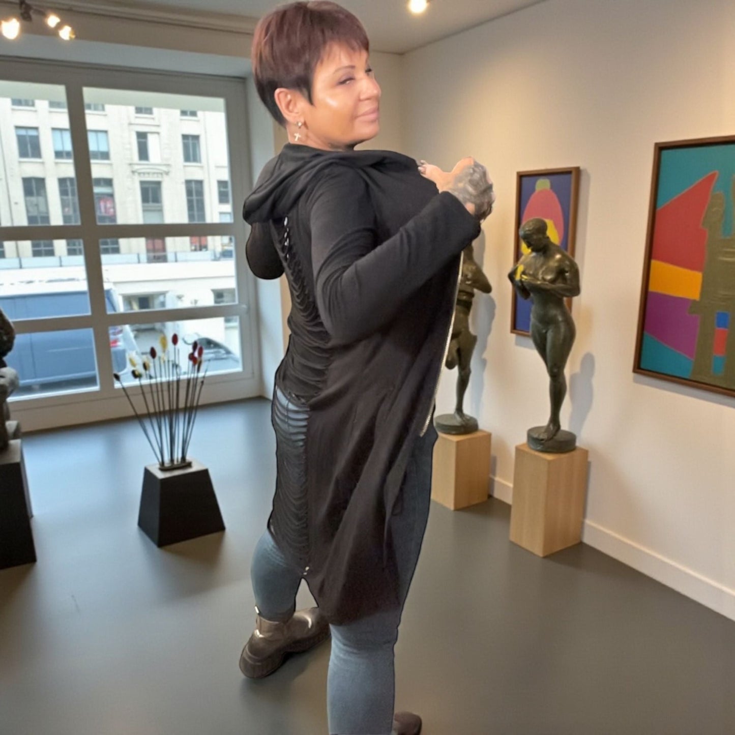 gilet découpé crunche - L'autre mode