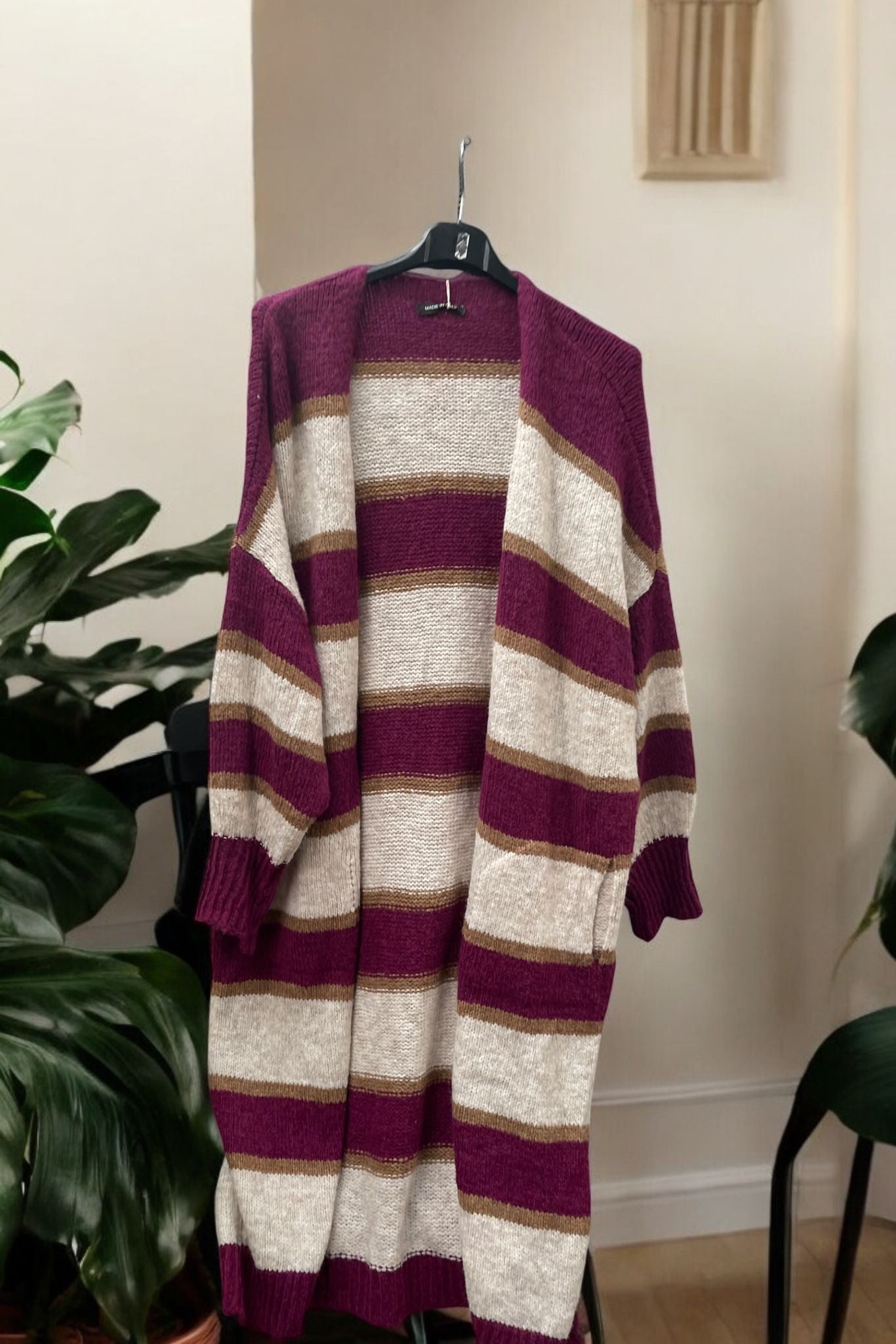 gilet long lignes colors - L'autre mode