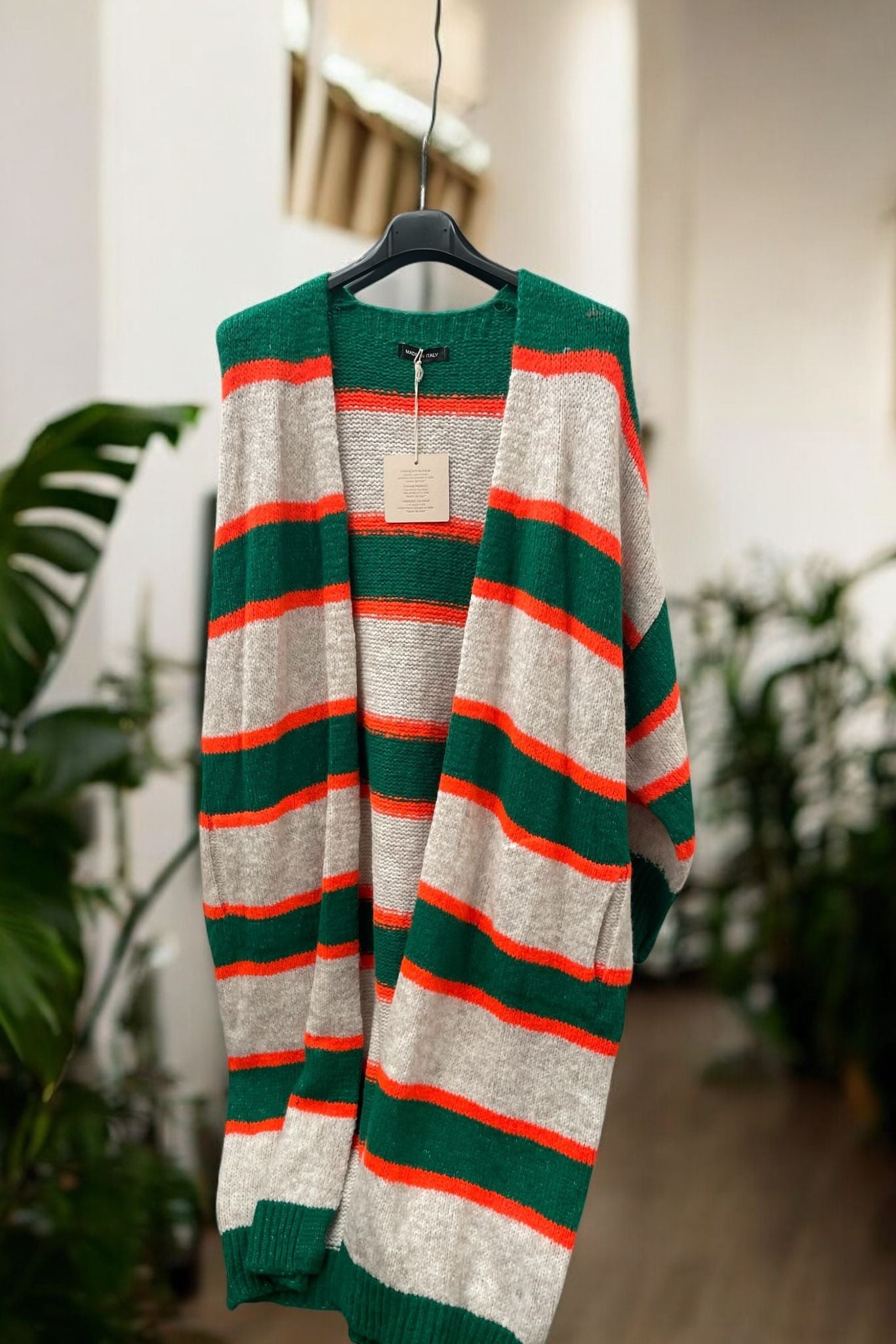 gilet long lignes colors - L'autre mode