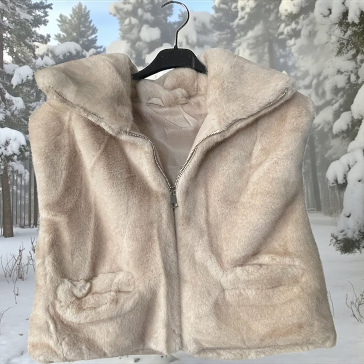 gilet veste sans manche fausse fourrure - L'autre mode