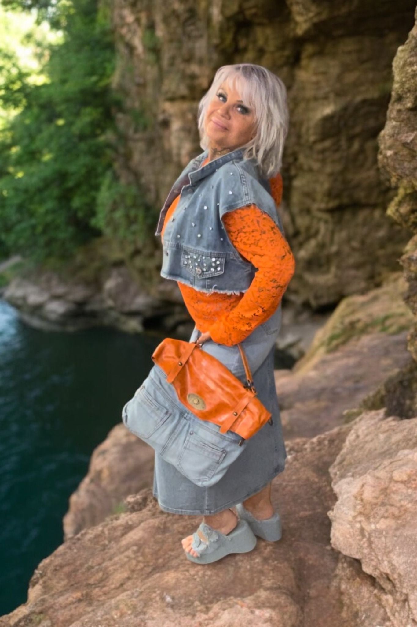 jupe jeans longue(taille s réservée) - L'autre mode