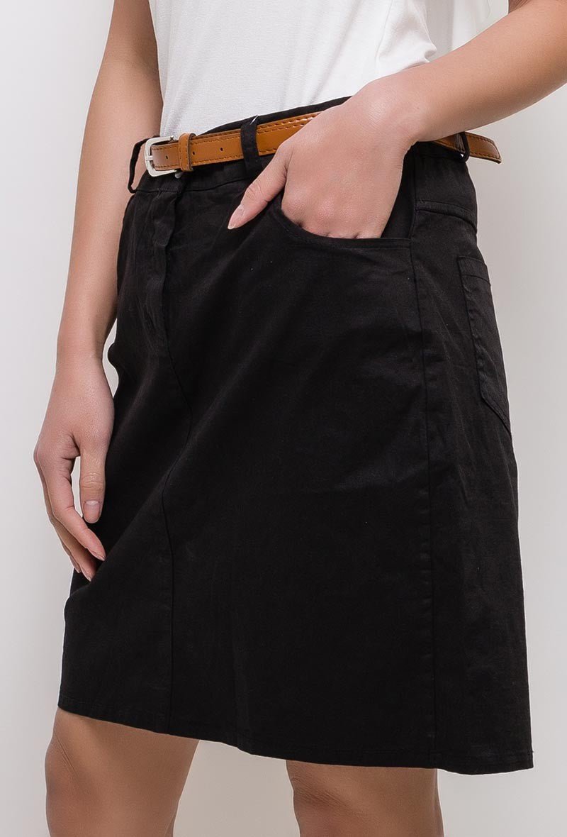 JUPE ONDINE DROITE CHIC POCHES - L'autre mode