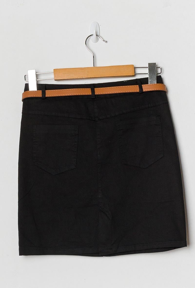 JUPE ONDINE DROITE CHIC POCHES - L'autre mode