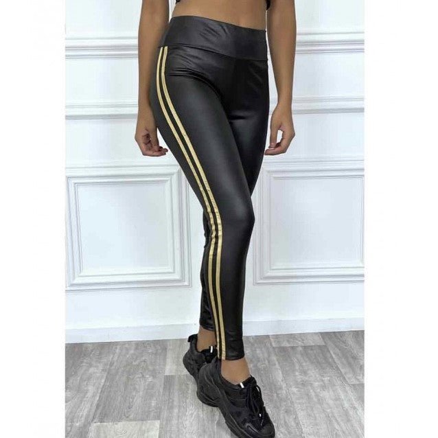 LEGGINGS SIMILI CUIR ET POLAIRE À L’INTERIEUR - L'autre mode