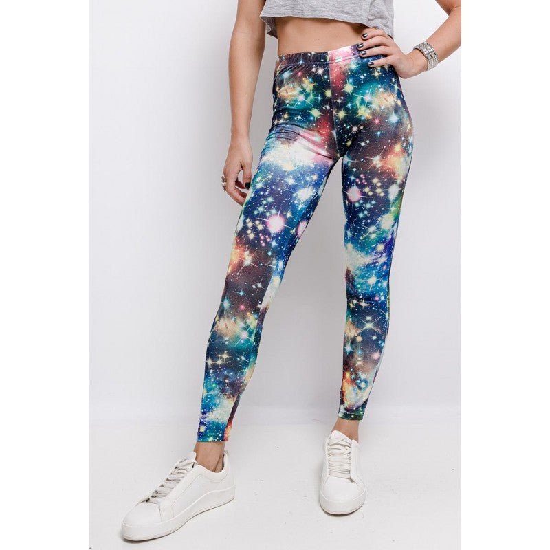 LEGGINGS TAILLE HAUTE MOTIF GALAXIE - L'autre mode
