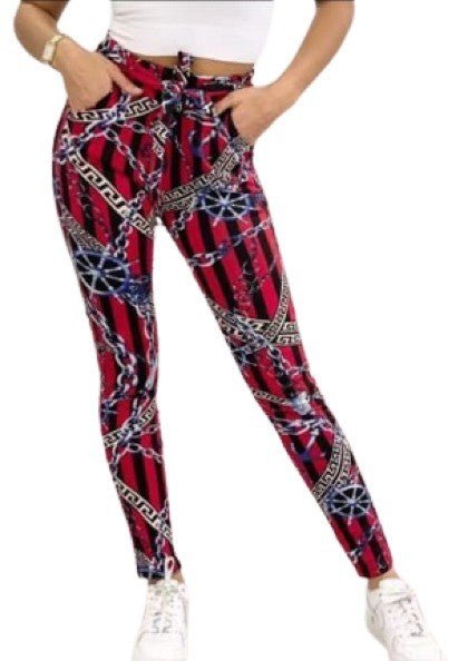 PANTALON IMPRIMÉ MOTIF CHAÎNES - L'autre mode