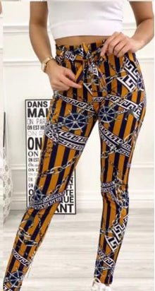 PANTALON IMPRIMÉ MOTIF CHAÎNES - L'autre mode