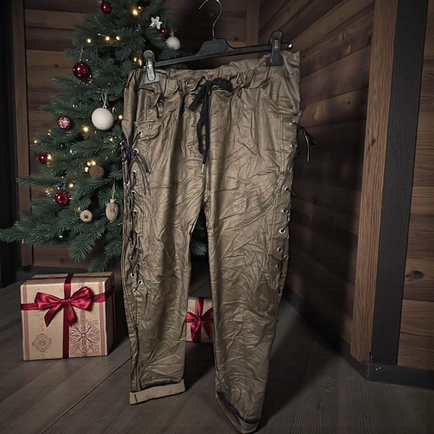 pantalon simili lacet over - L'autre mode