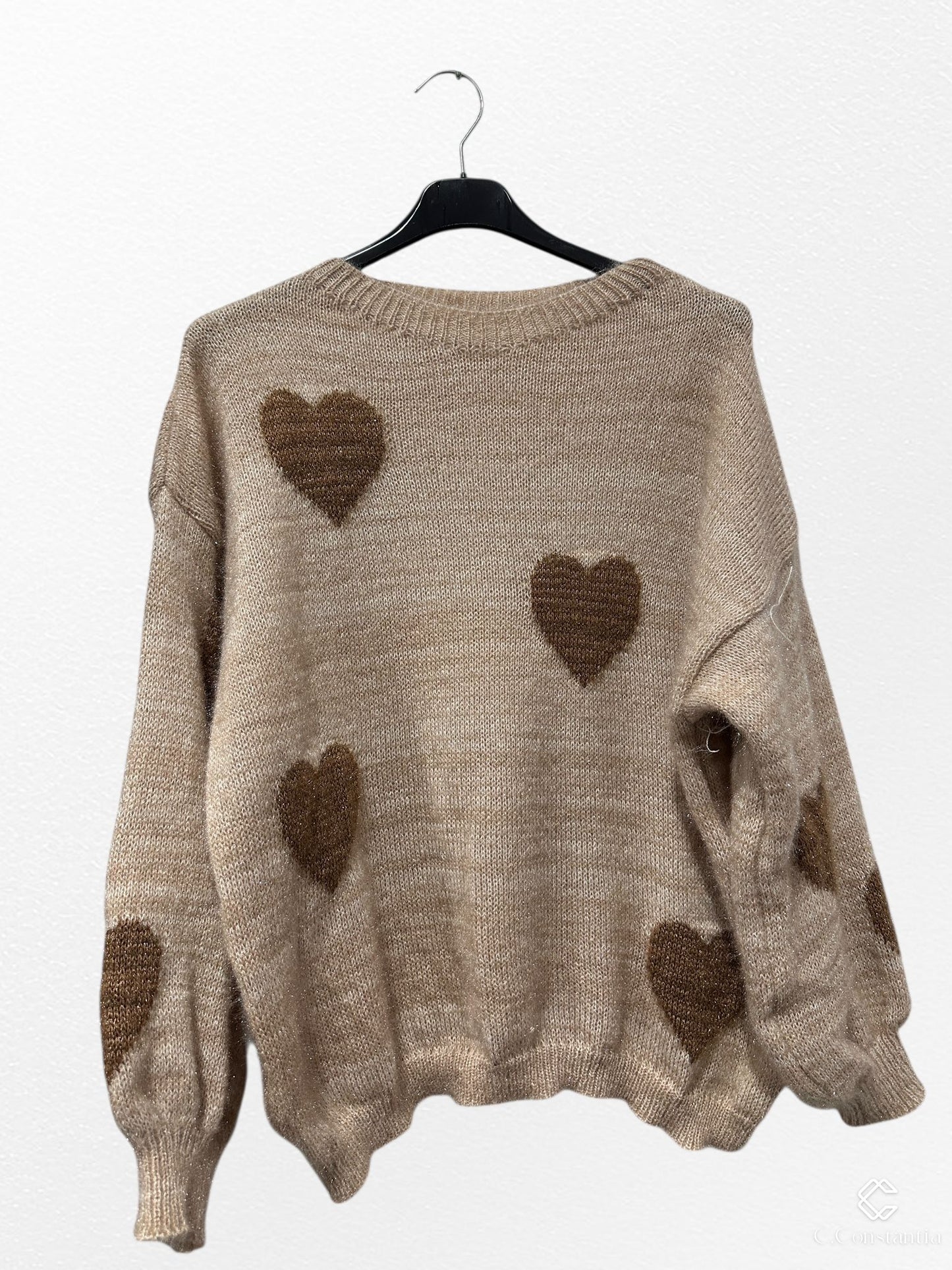 Pull Col Rond Avec Motif Coeur - L'autre mode