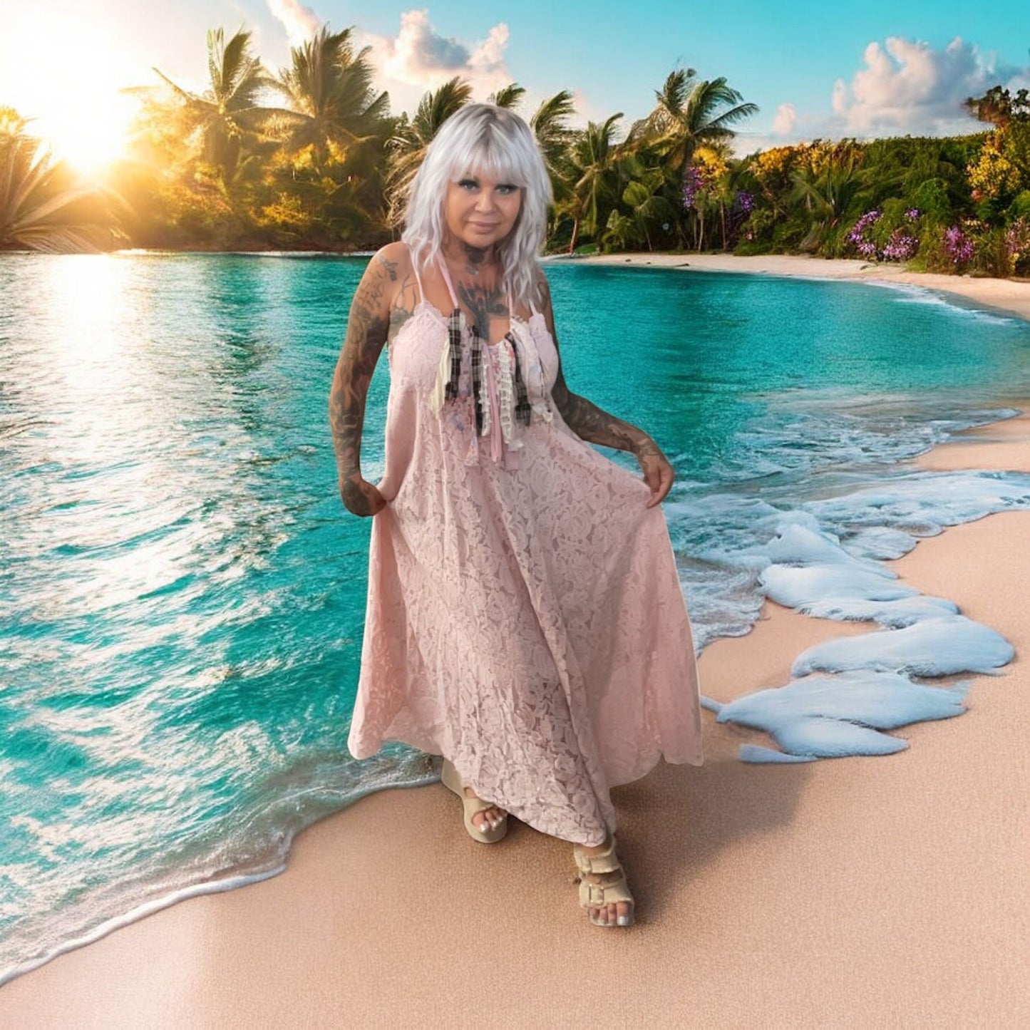 robe dentelle de plage - L'autre mode
