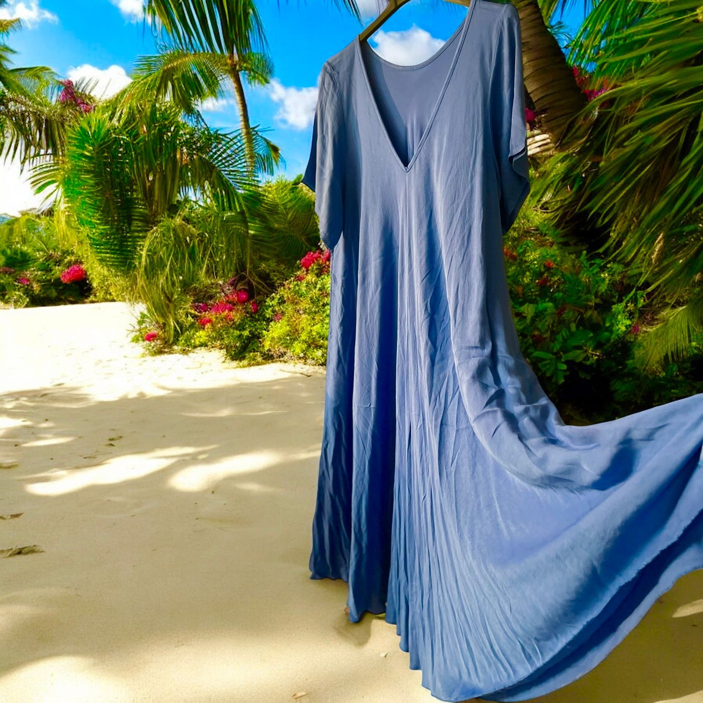 robe viscose avec manches - L'autre mode