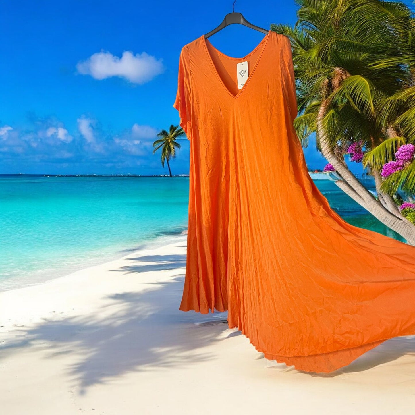 robe viscose avec manches - L'autre mode