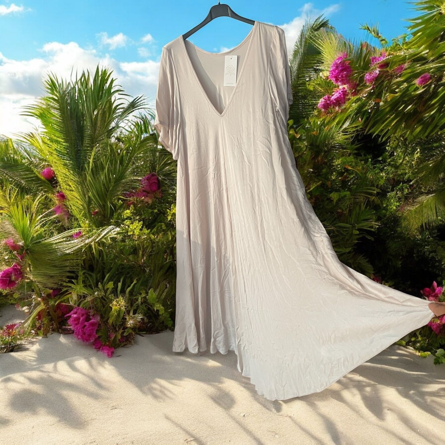robe viscose avec manches - L'autre mode