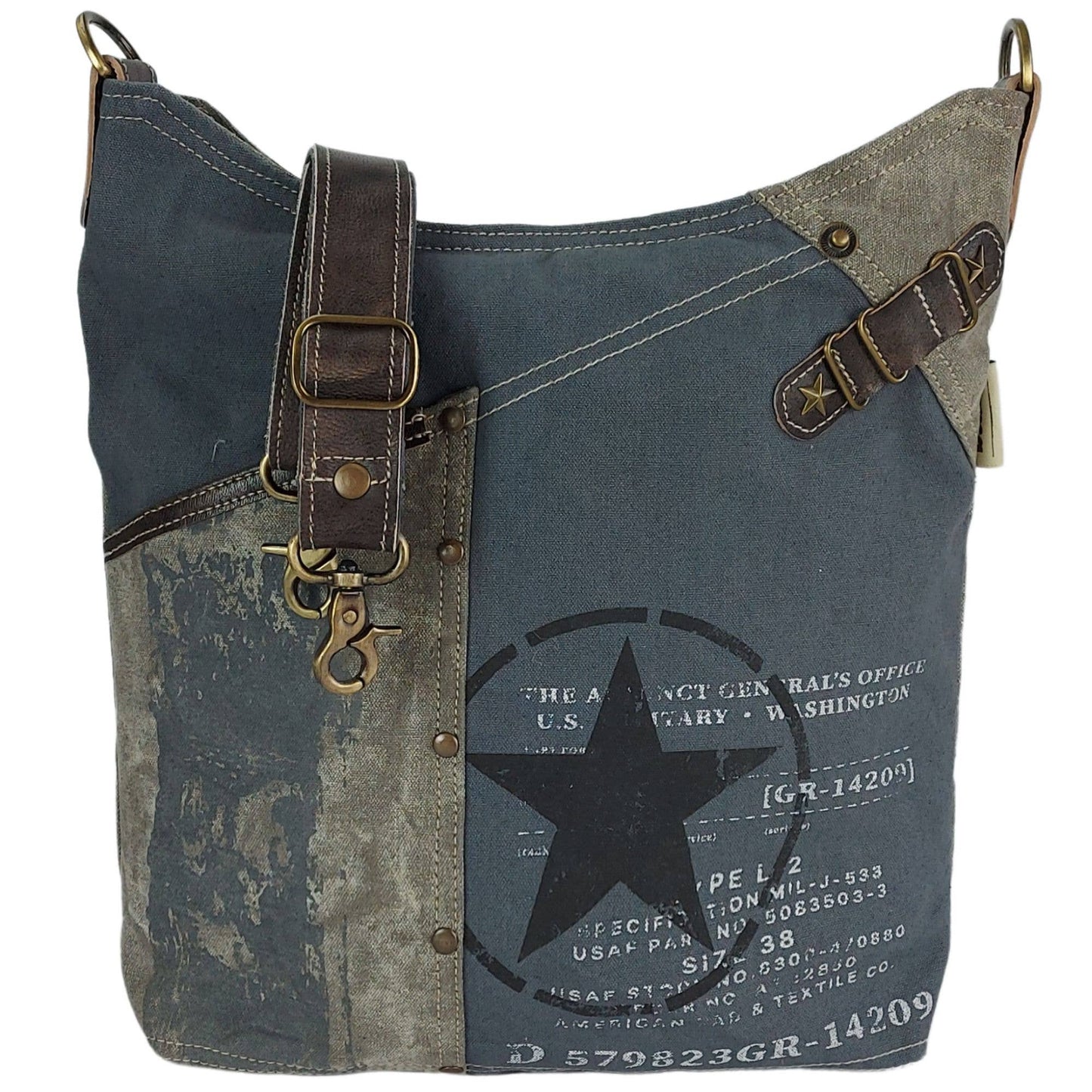 Sac à bandoulière en toile style vintage general's office - L'autre mode