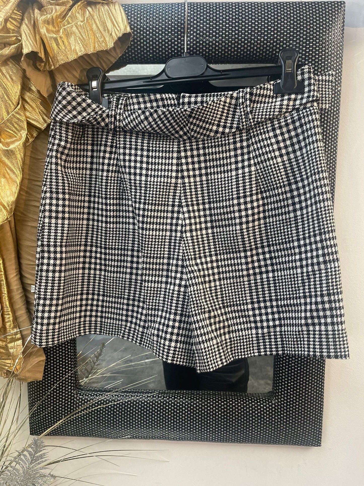 short hiver carreaux et ceinture - L'autre mode