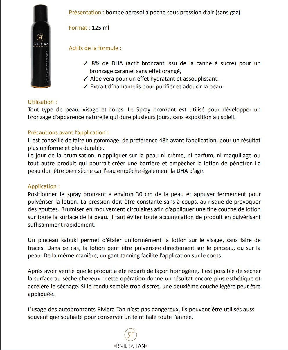 SPRAY BRONZANT RIVIERA TAN - L'autre mode