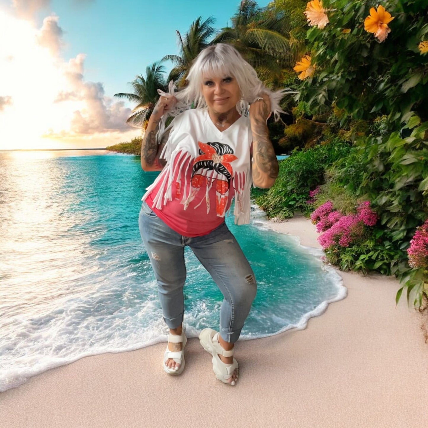 tee shirt frangy - L'autre mode
