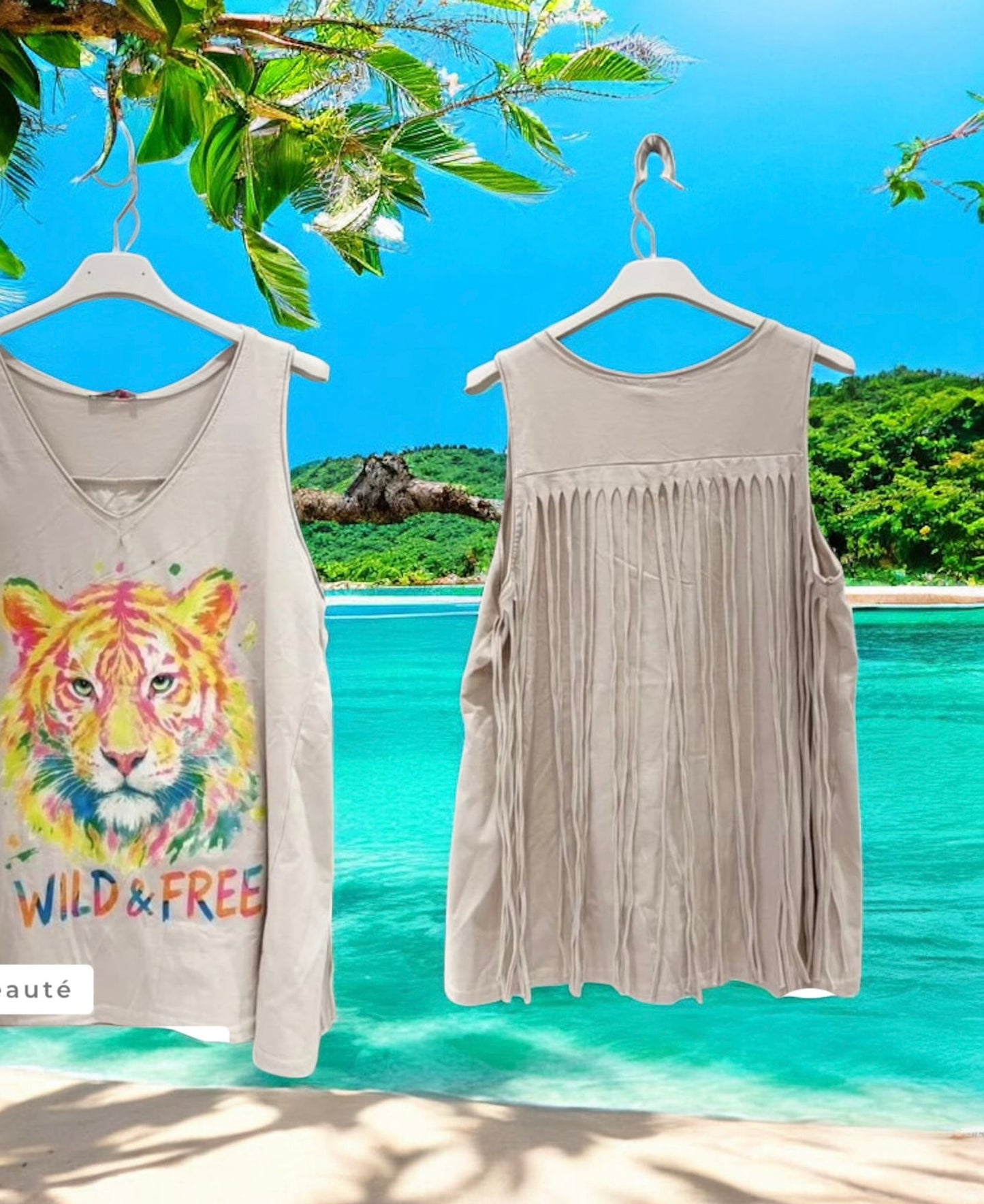 tee shirt top tigre frangefolles - L'autre mode