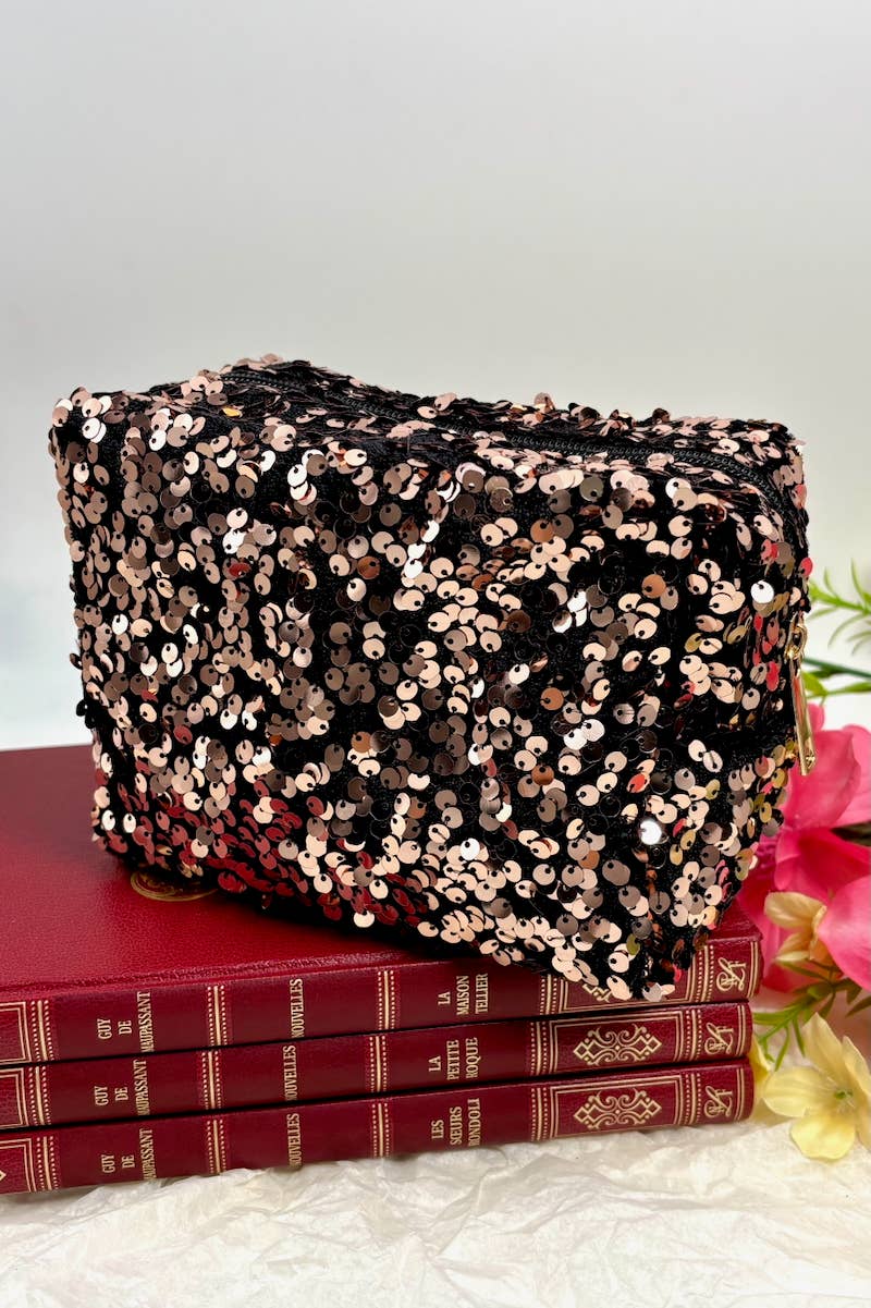 Trousse à maquillage avec sequins - L'autre mode
