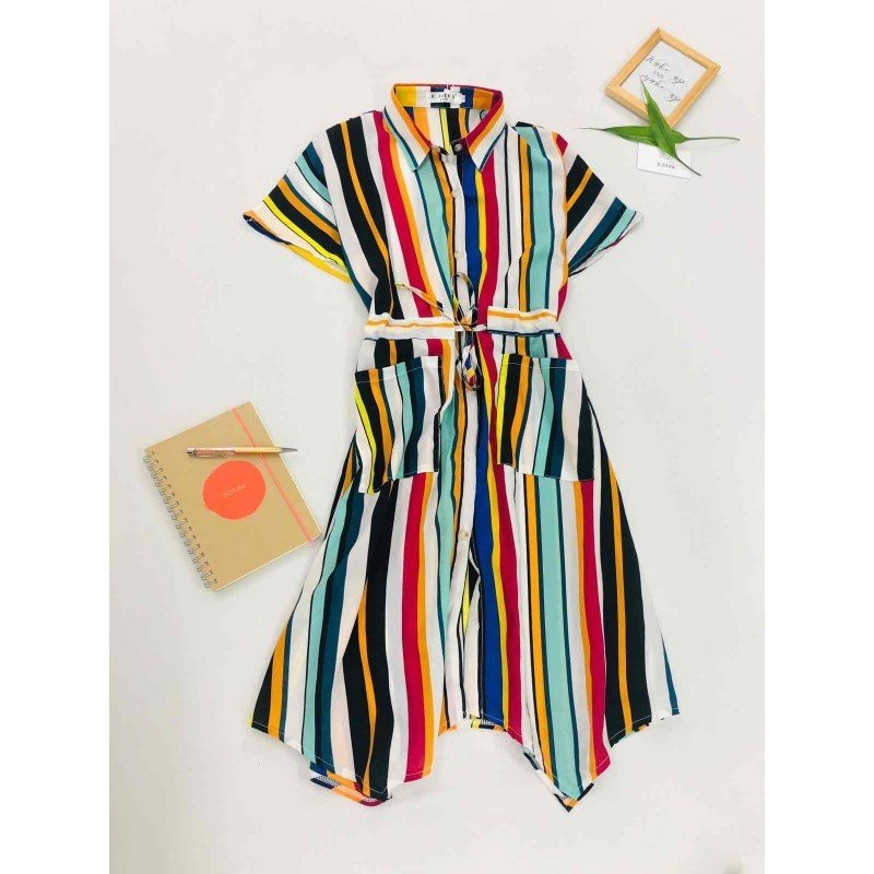 TUNIQUE/CHEMISE À RAYURES MULTICOLOR - L'autre mode