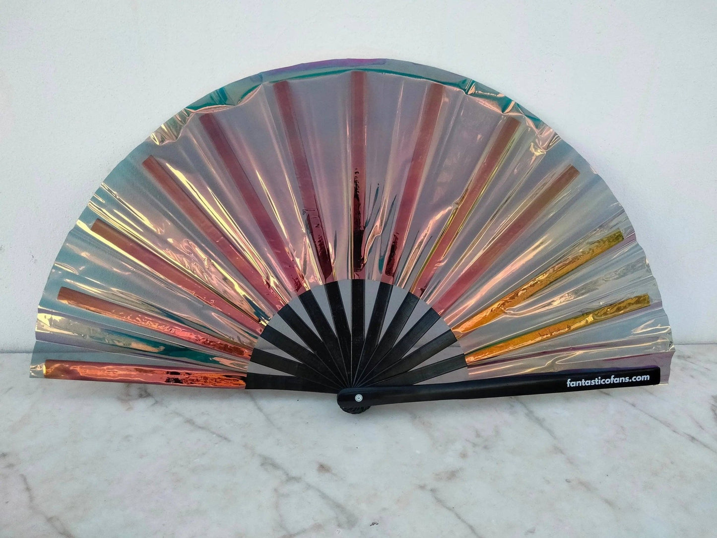 Ventilateur holographique Shimmer XL - paon métallisé - L'autre mode