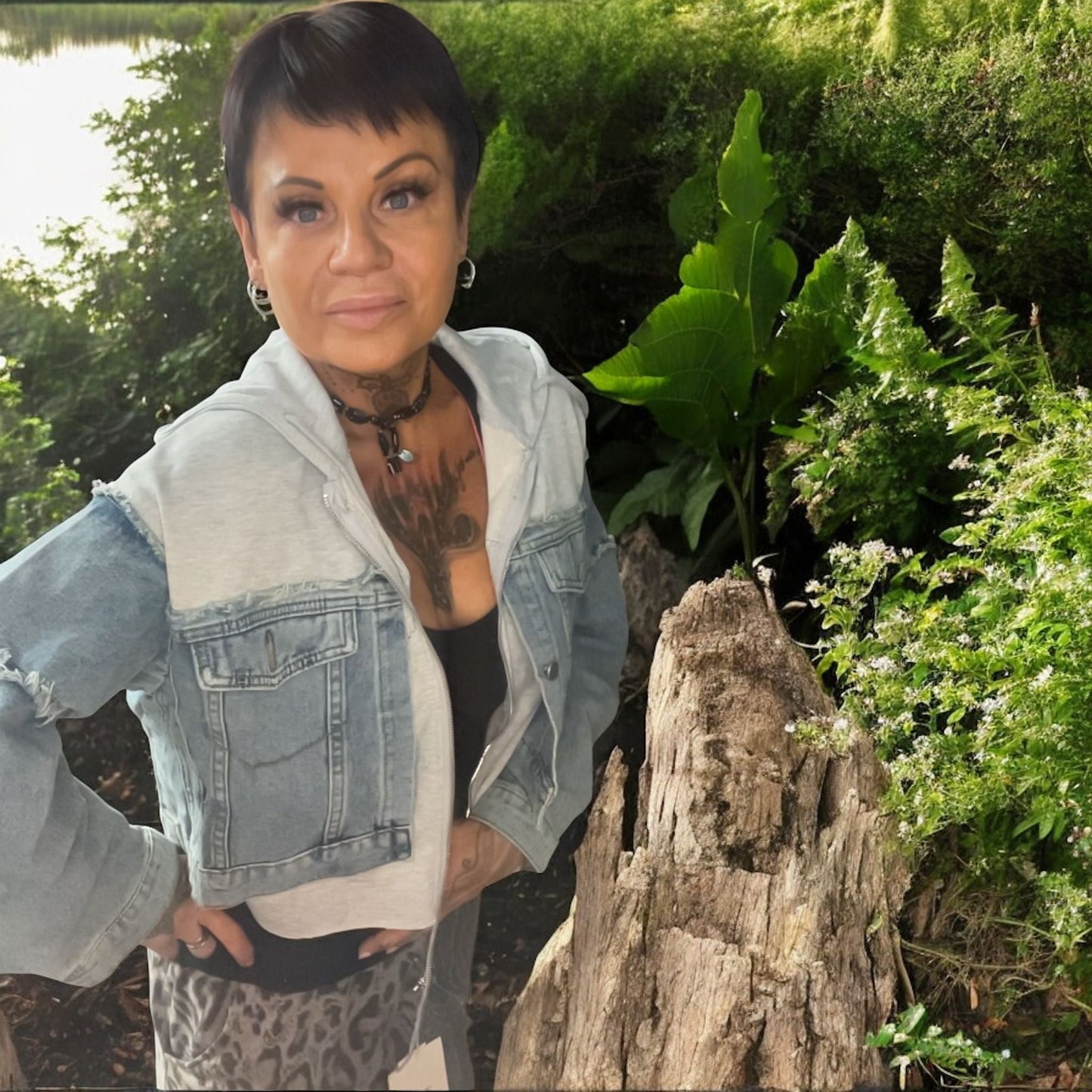veste courte jeans and sweat - L'autre mode