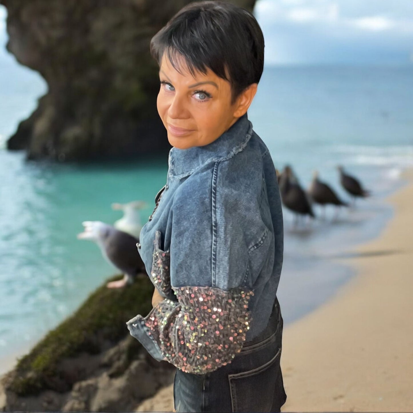 veste jeans and lights - L'autre mode