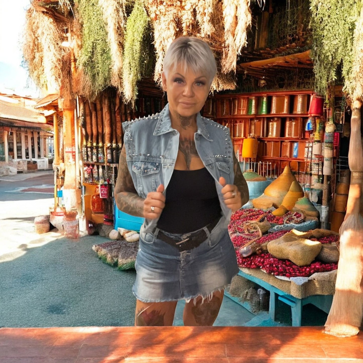 veste jeans beauty colors over - L'autre mode