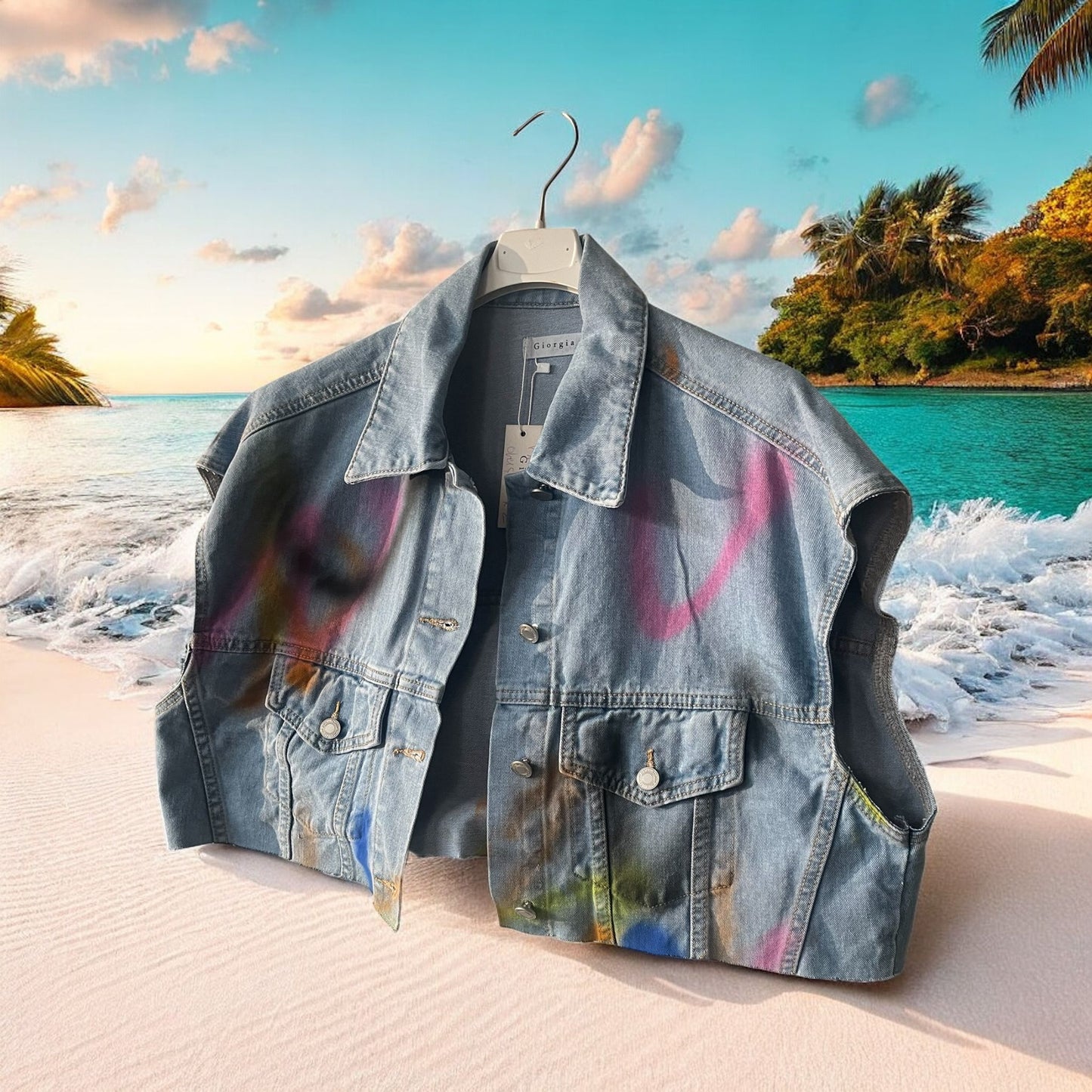 veste jeans colors oversize - L'autre mode