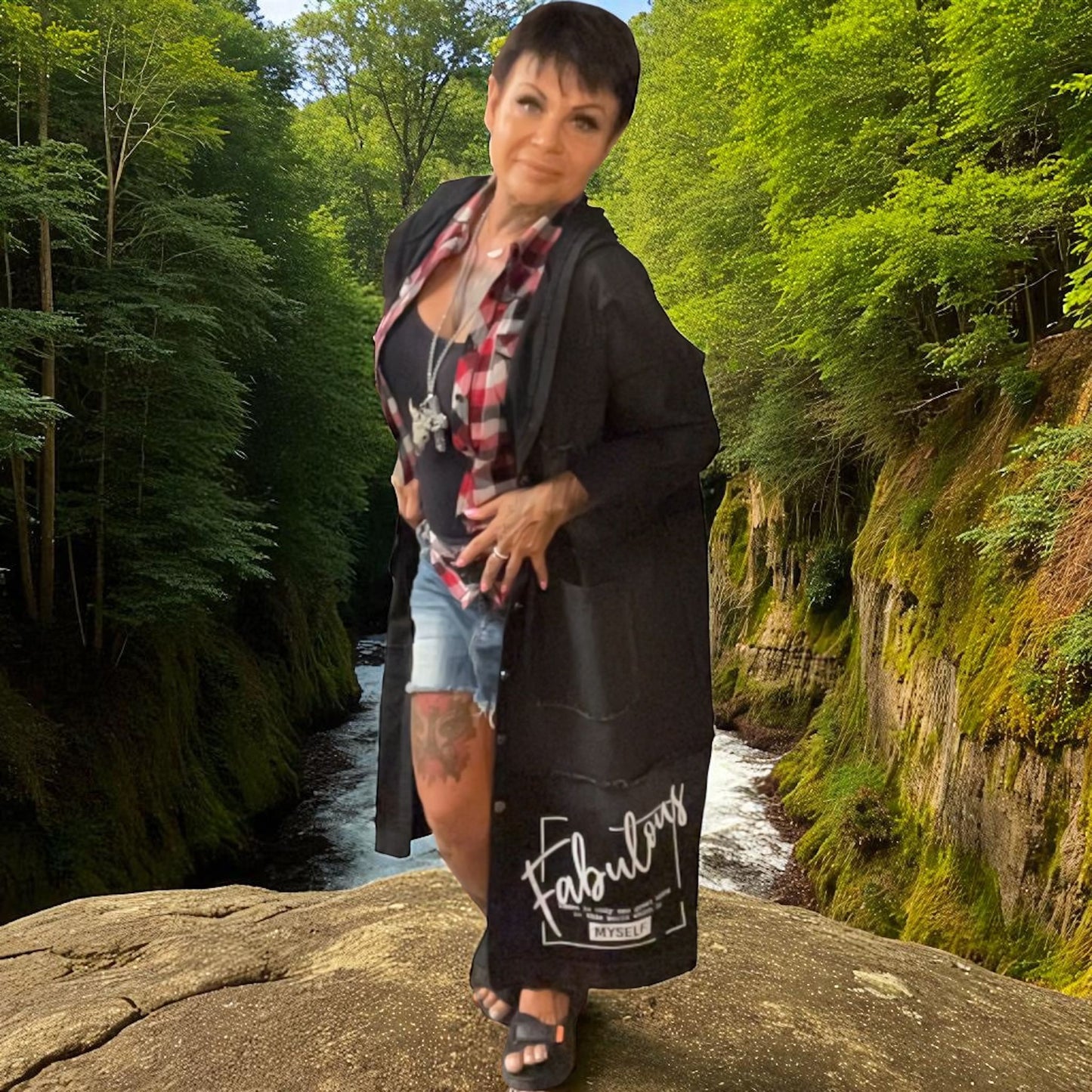 veste manteau jeans long - L'autre mode