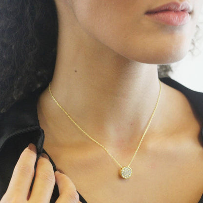 Pendentifs Round - Doré Et Cristal