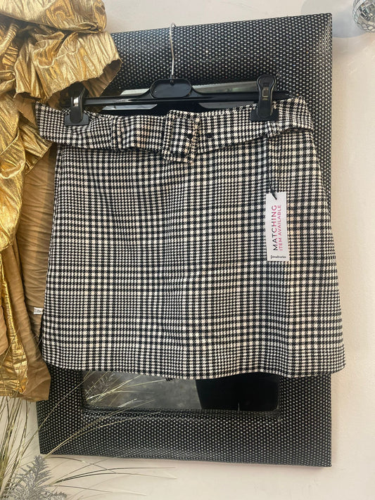 short hiver carreaux et ceinture