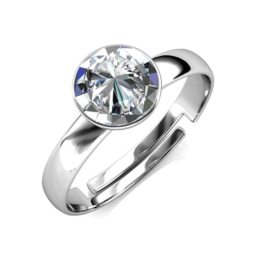 Bague Acacia - Argenté Et Cristal