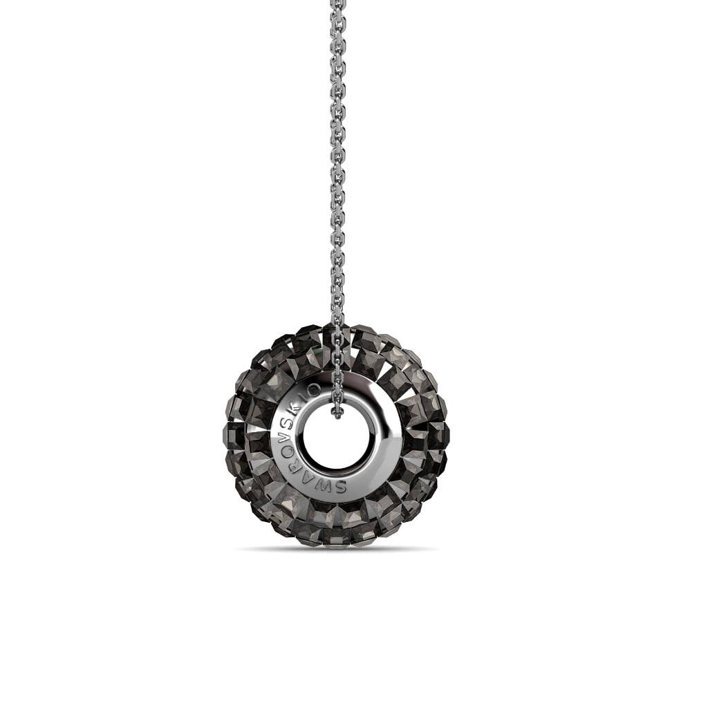 Pendentif Roller Perle - Cristaux Noirs