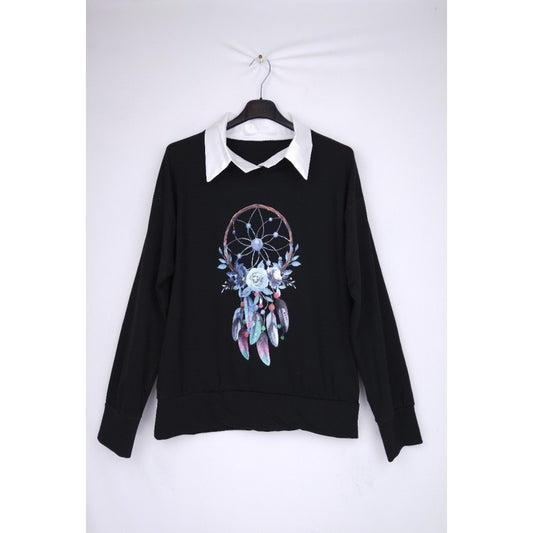 PULL IMPRIMÉ AVEC COL CHEMISE