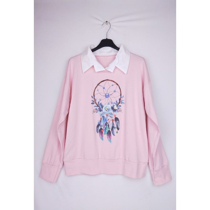 PULL IMPRIMÉ AVEC COL CHEMISE