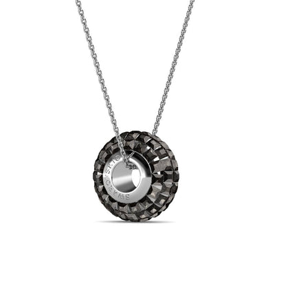 Pendentif Roller Perle - Cristaux Noirs